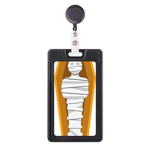 Porte-badge rétractable cercueil de momie égyptienne pour cartes d'accès