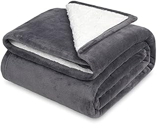 Snuggy Premium Fluffy Blanket | Flannel Fleece & Sherpa Fleece Reversible | Super Cosy Soft Warm Throw for Adults & Kids | For Bedroom, Kitchen, Garden, Camping | Small & Large (Grey, Large)