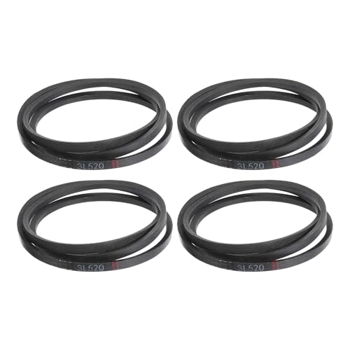 uxcell 4 Pcs 3L520 Classic Wrapped Rubber V-Belt, 52"(1321mm) Outside Circumference, 3L Profile V Belt 3/8" Width 7/32" Height