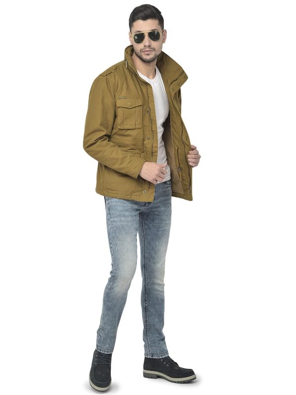 Image of Woodland Men Long Sleeves Open Front Regular Fit Polyester Standard Length Jackets