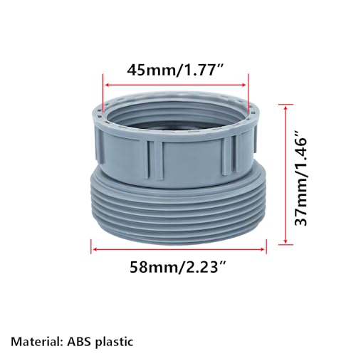 Qrity 1PCS Kitchen Sink Waste Pipe Fitting 45mm Female Thread to 58mm Male Thread Plastic Reducer Adapter for Odour Traps Siphon - Image 2