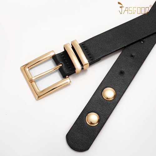 JASGOOD Women Studded Belt Fashion Leather Belt Ladies Punk Belt for Jeans Pants Dresses4