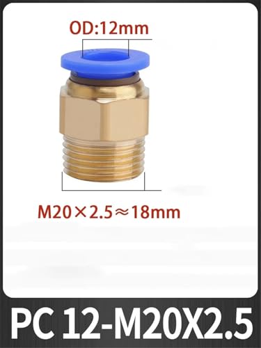 Tubo de aire M12X1.75 con rosca macho métrica para alta presión 2