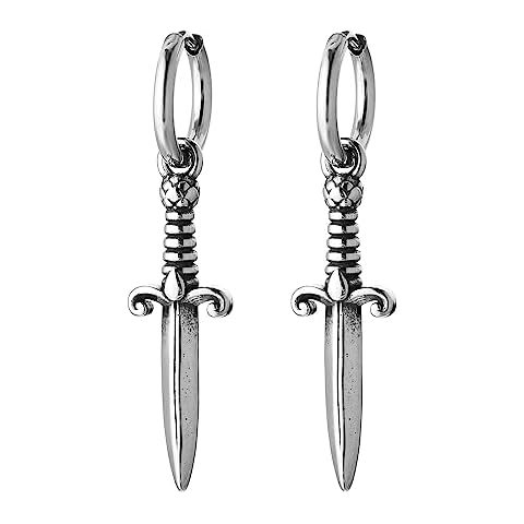 HZMAN Gothic Sword Dangle Earrings for All Cover