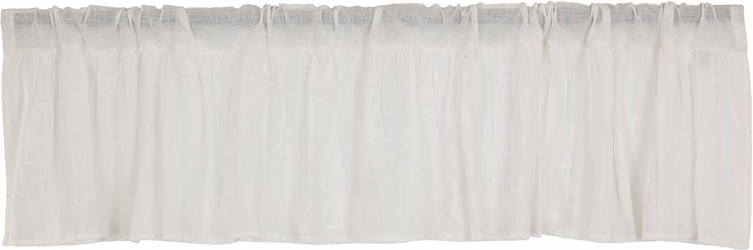 Piper Classics Elizabeth Ruffled Valance Curtain, 72" x 16", Antique Soft White, Soft & Draping, Semi-Sheer, Vintage Farmhouse Style