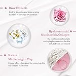 ANAI RUI Rose Facial Mask, Deep Cleansing, Clay Mask with Kaolin Pink Clay, Gifts for Women, Niacinamide, Collagen, Hyaluronic Acid for Moisturizing & Smooth Skin, Pores Minimizers, 4.23 Oz - Image 4