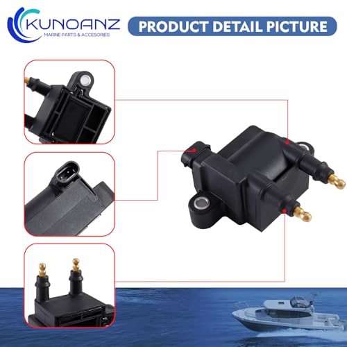 OEM Ignition Coil Compatible with Mercury Mercruiser 35 40 50 60 65 75 80 90 100 115 135 150 175 200 225 250 300 360R 450R 500R HP Outboard Replaces 300-8M0044991 8M0029482 Sterndrive 4.5 6.2 L MPI by KUNOANZ - Image 7