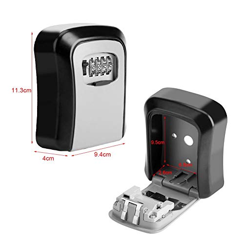 Fdit Key Lock Box Wall Mount 4-Digit Combination Key Storage Lockbox À prova d'água Combination Key