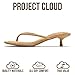Project Cloud 100% Genuine Leather Kitten Heels for Women Footwear - Memory Foam Fashion Thong Heels for Women - Lightweight Summer Sandals for Womens 2026 (Mango, TANSUEDE,7M)
