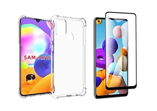 Capa Antishock Reforçada Nas Bordas Samsung Galaxy A21S + 01 Película De Vidro 3D 5D Cobre 100% Tela