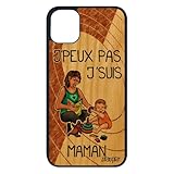 utaupia - Cover "J'peux Pas j'suis Maman Apple iPhone 11 Pro Max in vero silicone, 64 GB, colore: Marrone