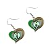 Boston Celtics NBA Sports Team Logo Swirl Heart Shape French Hook Women Style Charm Dangle Earring Set