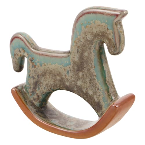 TOYANDONA Statuina in Ceramica di Cavallo a Dondolo Struttura Stabile
