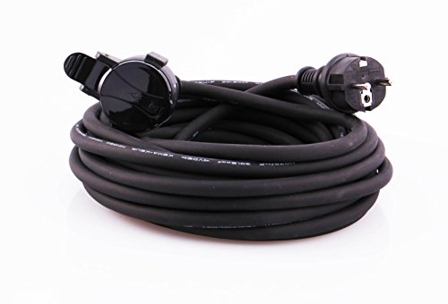 Preisvergleich Produktbild JL Gartensteckdose, Außensteckdose, Kinderschutz, Schutzklasse IP44, wasserfestes Gehäuse - H07RN-F 3G1,5 Kabel, Sicherheitsgeprüft mit GS Siegel (1-fach 10m)