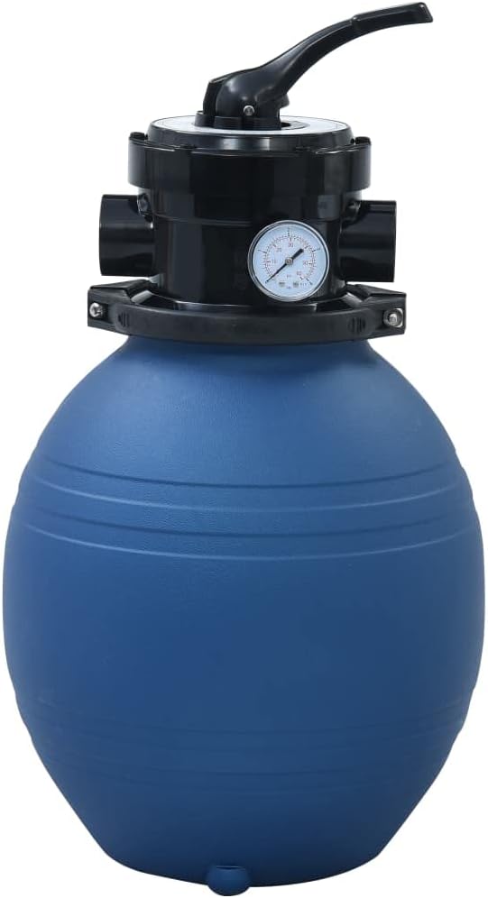 YAFF Pool Sand Filter with 4 Position Valve Blue 11.8" (11.066lbs)