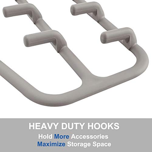 Fairyhaus Belt Hanger Organizer 2 Pack, Non Slip Tie Rack Holder, Durable Hanging Closet Accessory Hooks For Belts, Ties, Jewelry, Scarves, Tank Tops, Grey #TOP3