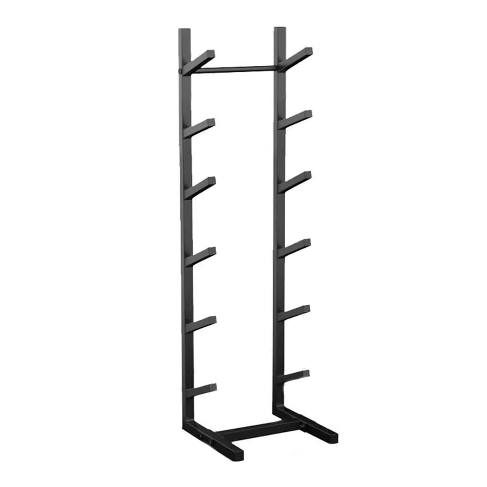 Skateboard Holder Floor, Commercial Longboard/Snowboard Display Rack, Space Saving Yoga Mat Hanger for Home Gym/Studio Corner,3 Colors(Black,6 Tier- 102x25x25cm)