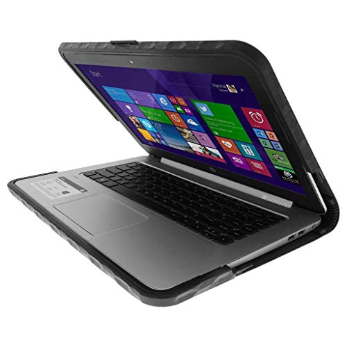 Gumdrop Cases Soft-Shell Protection Case for HP Stream/Chromebook 14 - Black, Rugged, Shock Absorbing, Silicone Molded Laptop Case - Thumbnail 2