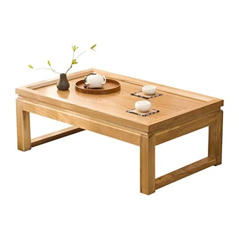 Coffee Table Wooden Square, Retro Sofa Table Balcony Leisure Reading Table Computer Table Cover