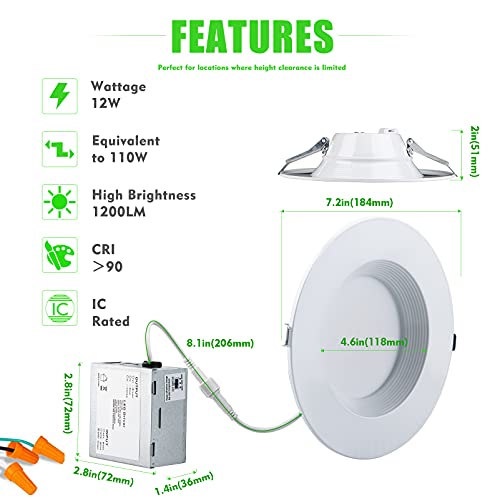 Bulbeats 12 Pack Led Recessed Lighting 6 Inch thumb #2