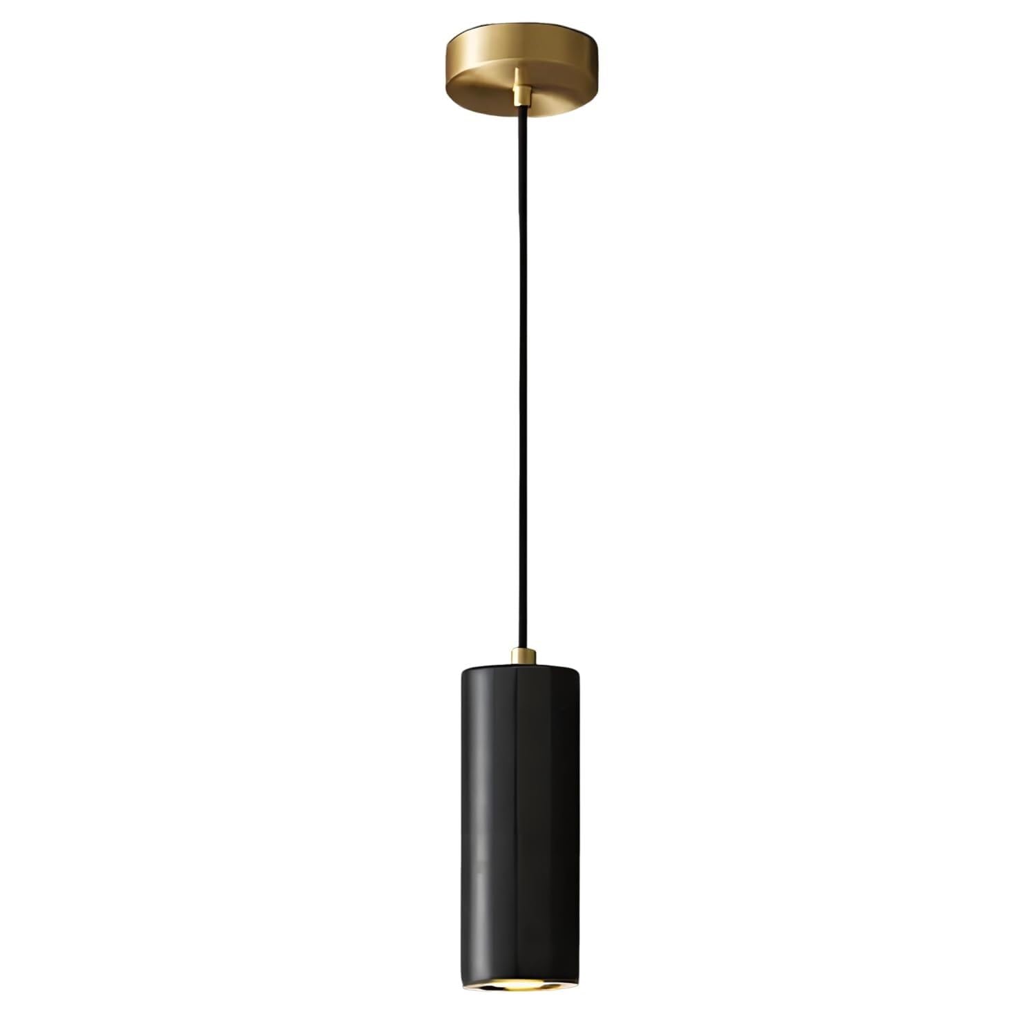 KXEcoLife Japanese Wabi-Sabi Natural Marble Pendant Lamp with Cylinder Stone Shade Light Long Tube Chandelier for Kitchen Dining Room
