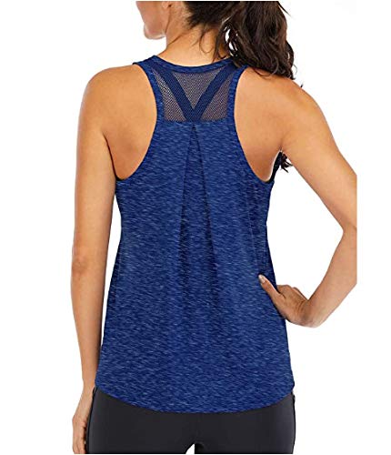 GenericWomen's Sleeveless Running Shirts Gym Clothes Quick-Drying Breathable Yoga Tank Tops Slim Fit Crew Neck Workout
