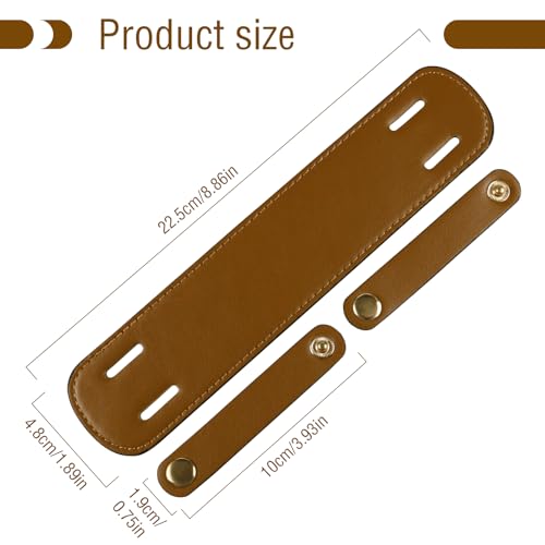 Image of Brown Microfiber Leather Shoulder Strap Pads Leather Strap Cover for Tote Bags Handbag Purse Repair