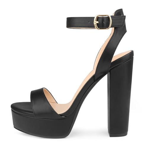 Image of MERUMOTE Women's Fashion Platform Sandals Block Heels Wedding Summer Dress Shoes