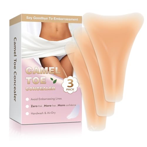 Camel Toe Concealer,Seamless Camel Toe Hider,Anti Camel Toe Insert, No Camel Toe Underwear Guard,Reusable Invisible Silicone Camel Toe Pads for Women (3.34x4.52 inch, 3, Count)