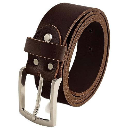 Ceinture en cuir de buffle pleine fleur Fa.Volmer marron vintage 40 mm