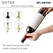 WOTOR Wine Saver Vacuum Pump with 4 Stoppers, Wine Stopper & Preserver, Reusable Bottle Sealer Keeps Fresh, Ideal Accessories Gift (Flat Handle)
