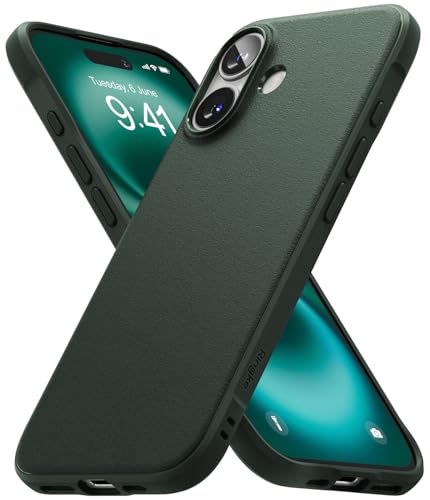Image of Ringke Onyx Compatible with iPhone 16 Plus Case Cover Rugged Flexible Durable Anti-Slip TPU Protection Shockproof iPhone 16 Plus Back Cover - Dark Green