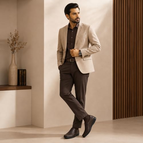 Image of Centrino Men's Formal Shoes | Handmade Stitch Formal Slip-On Shoes | Versatile Comfort and Quality | Perfect for Casual and Formal Wear | Premium Craftsmanship, Simple Yet Elegant Design (8620)