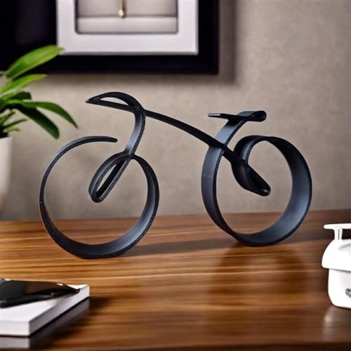 Escultura Bicicleta Minimalista de Alambre Negro