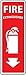 NMC FX122R, Fire Sign"Fire Extinguisher" (Pack of 50 pcs)