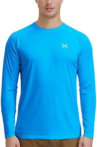 MOHEEN Men's Long Sleeve Tech T-Shirt, Sun Protection Quick Dry Hiking Fishing Swim Shirt M-3XL