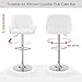 VECELO Bar Stools Set of 2, Adjustable Barstools, Counter Height Stools with Back and Arm, Kitchen Island Stools, Swivel PU Leather Stools, Modern Style, White