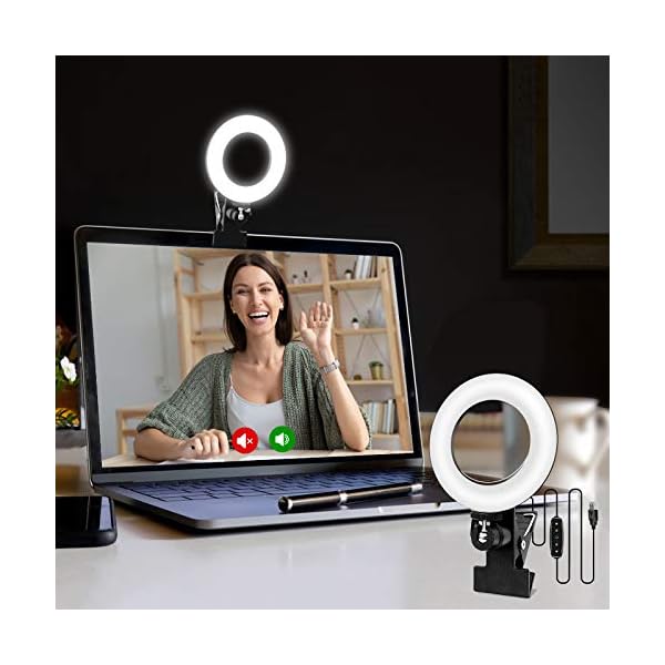 Cyezcor Video Conference Lighting Kit, Ring Light for Monitor Clip On,for Remote Working, Distance Learning,Zoom Call, Self Broadcasting and Live Streaming, Computer Laptop Video Conferencing