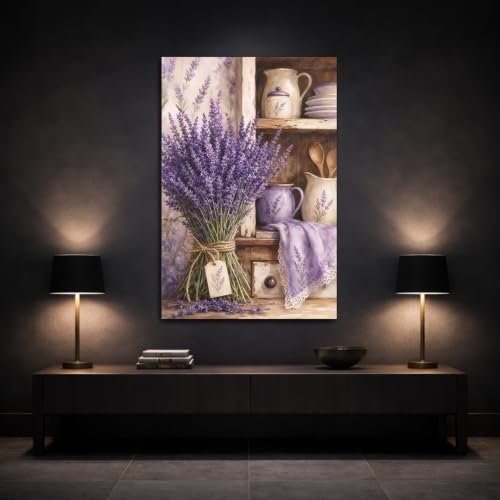 Tableau lavande pour mur vide cuisine deco violette chaleureuse - 3