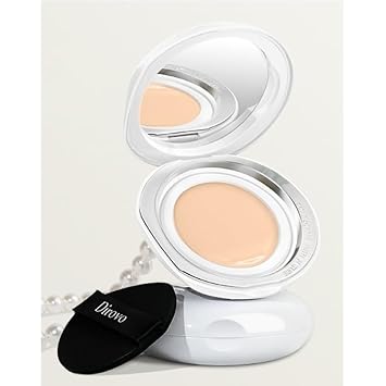 1 PC Dirovo Cushion Foundation Cream, High Coverage Fine Powder Long Lasting BB Air Foundation Cream Oily Skin-Warm