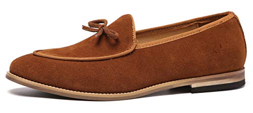 Santimon Men's Casual Tassel Bow Slip-On Driving Penny Loafers Boat Shoes Driver Moccasins2