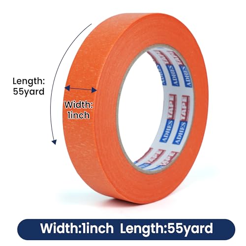Image of Adhes Orange Masking Tape 36 Rolls x 1'' x 55yds, Clean Removal Painter's Tape for Automotive, Home, Wall, and Trim Use