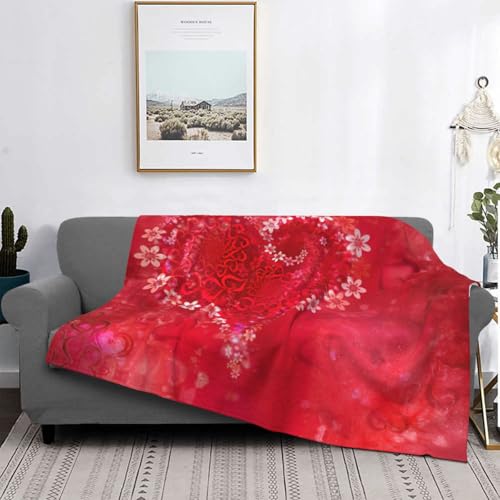 Couverture de lit légère EdWal en microfibre douce imprimé cœur pour nuits confortables - 5