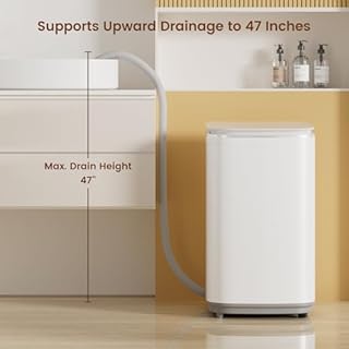 HAVA Portable Washing Machine, 0.8 Cu. Ft. Capacity Mini Washer & Spin Dryer, Fully Automatic with 8 Wash Programs, Hot Wash Options & Upward Drainage, Space Saving for Apartments, Dorms, and RVs