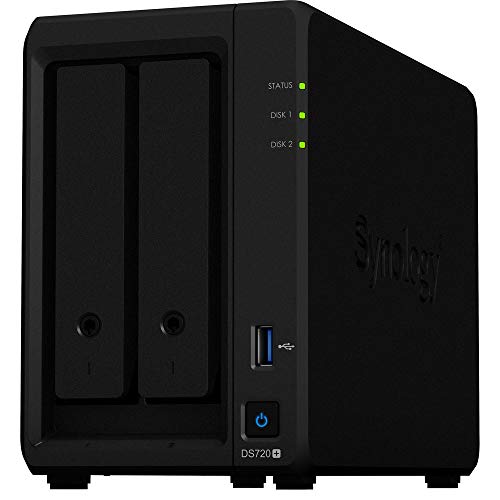 DS720+ 2ベイディスクステーションバンドル 6GB RAMと8TB (2 x 4TB) NASドライブと500GB (2 x 250GB) NVMEキャッシュ 完全組み立ておよびCustomTechSalesによるテスト済み