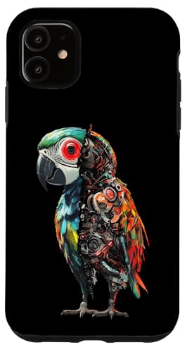 �ʔ����I�E�����{�b�g�������D�ƃT�C�{�[�O�I�E�����{�b�g Robot Parrot Lover Cyborg AI �X�}�z�P�[�X iPhone 11 �p