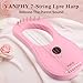Lyre Harp VANPHY Lyre Harp 7 Strings Mahogany Body Metal String for Beginner Harps Classical Style Harp Instrument with Tuning Wrench Strings Gig Bag (Pink)
