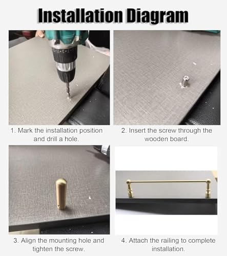 Riel de estantes de latón dorado elegante y personalizable para proteger muebles 6