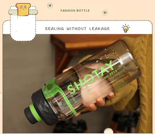 Image of THE VENTI SHOTAY Large Tritian Water Bottle 1600ML BPA Free Premium Plastic Bottle with Holder for Home, Office, Gym, Travel, Camping, Hiking, Sports