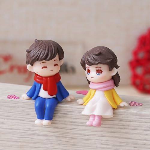 eCraftIndia Valentine Gift for Girlfriend Boyfriend| Resin Cute Boy Girl Sitting Couple Statue Decorative Showpiece | Valentine Day Gift for Husband Wife Her Him | Valentine Day Decoration Items 6 41bsszmijFL